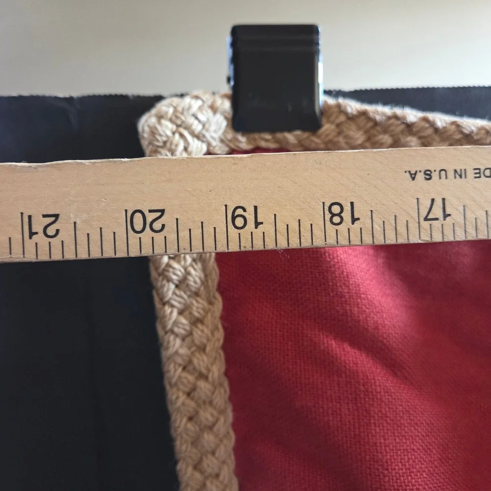 Pottery Barn Earthy Red Pillow Cover with Braided‎ Jute Border 20x20 inches